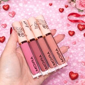 Matte Liquid Lipstick Set - Pink, Mauve, Nude